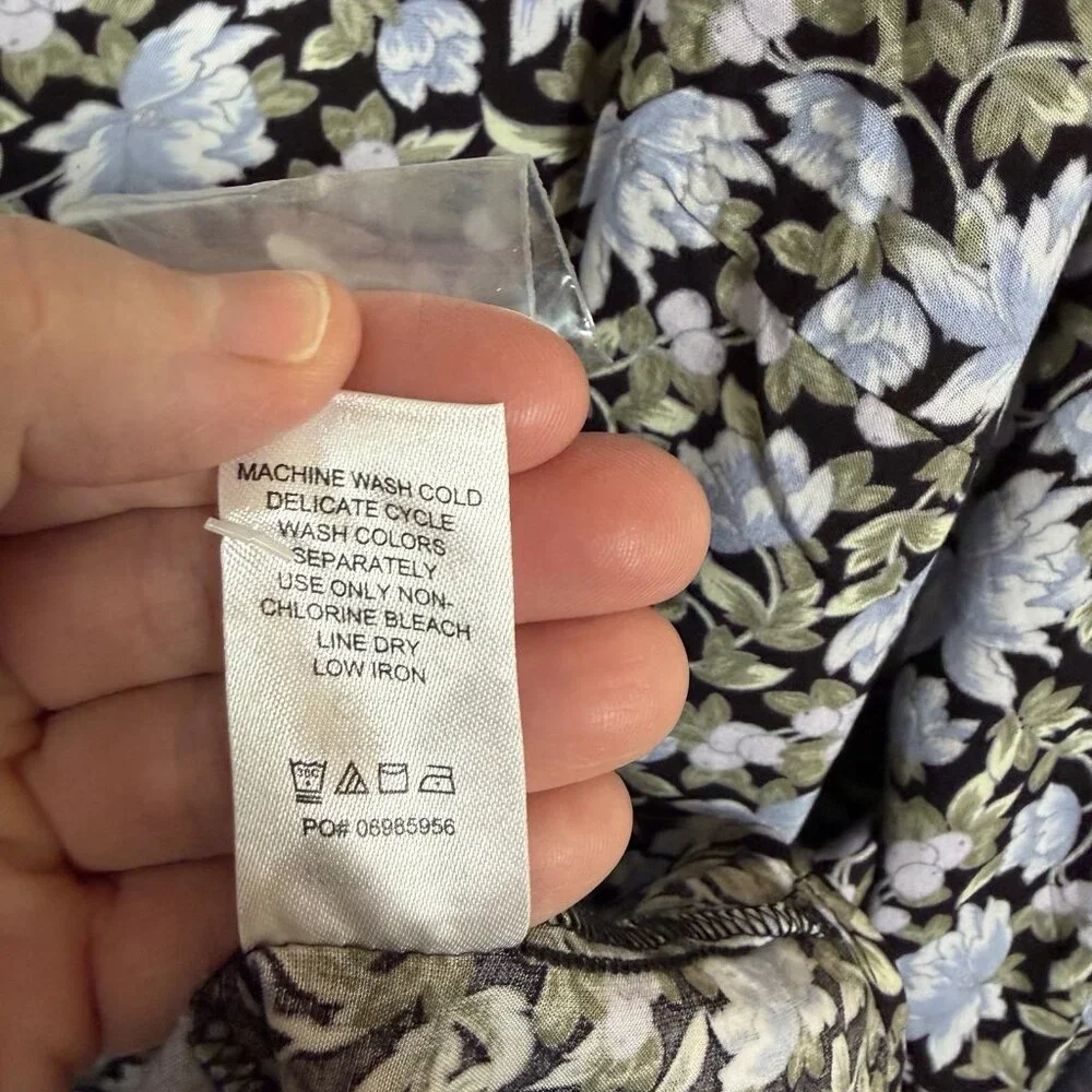 Ellos NWT Women's Top Blue Floral Drapey Office Work Romantic Fairy Plus Size 26 - Picture 12 of 15